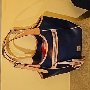 Dooney Bourke Maddie Marine Navy Blue Saffiano Leather Shoulder Bag..free ship!